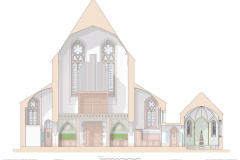 Slice through - showing archways with stencilling